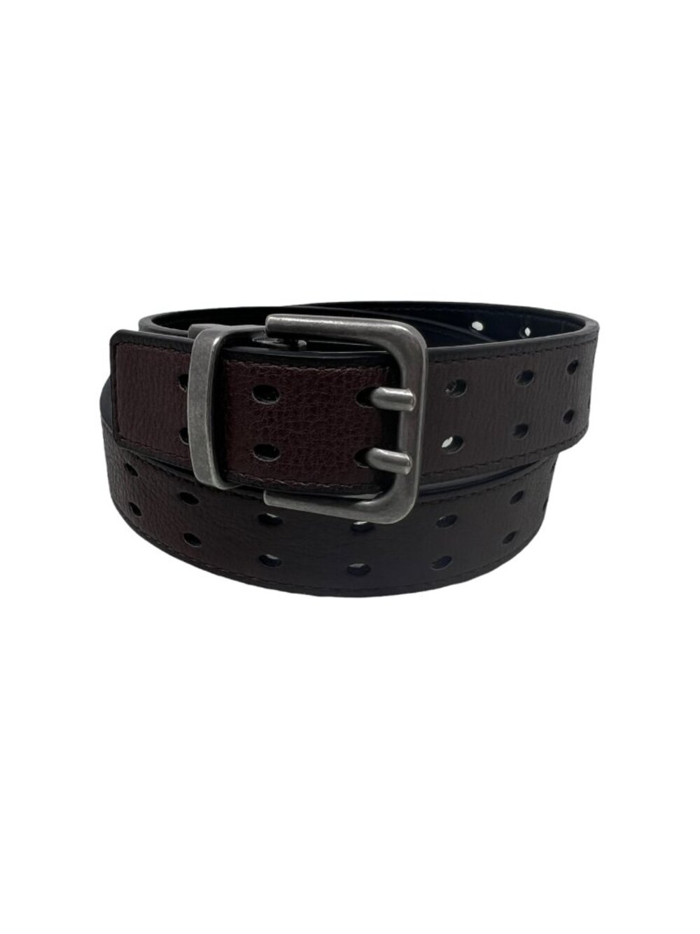 Reversible Belt Kids Large Double Prong Buckle Waist Black Brown Adjustable